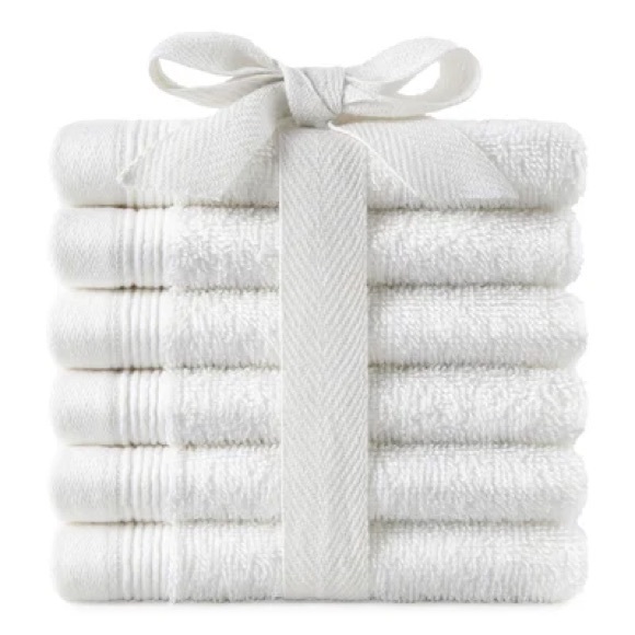 Home expressions Bath Nwt Home Expressions 6pc Washcloth Set Color Bright White Poshmark